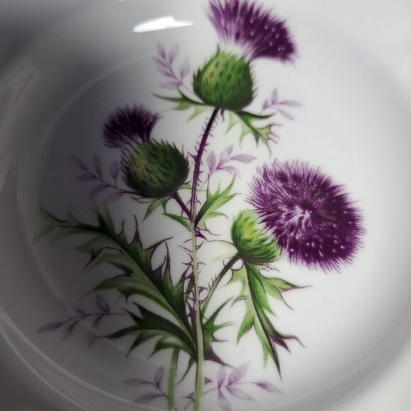 Duchess Thistle Bone China Coaster With Gold Trim - Picture 1 of 4